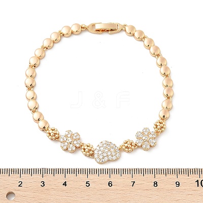 Brass Micro Pave Cubic Zirconia Link Chain Bracelets KK-R217-40G-1