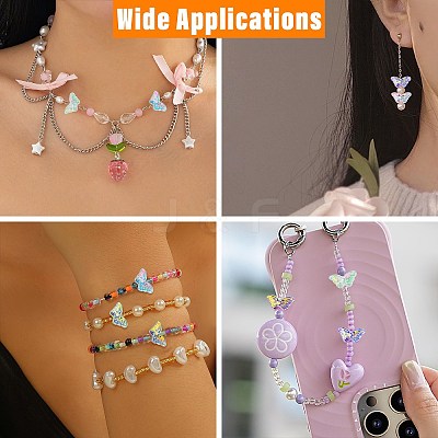 80Pcs 8 Colors Electroplate Handmade Lampwork Beads LAMP-CJ0003-04-1