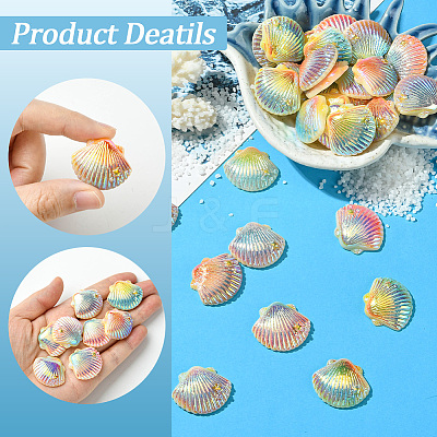 40Pcs 4 Colors Opaque Resin Cabochons CRES-SC0003-11-1