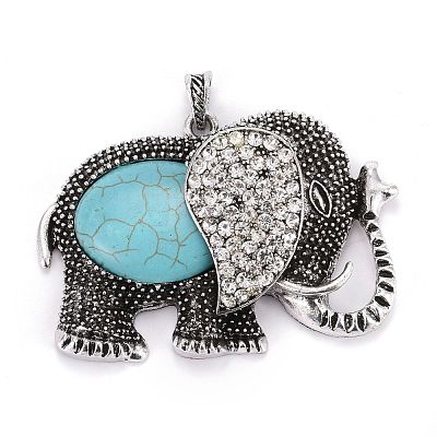 Synthetic Turquoise Big Pendants PALLOY-I214-01AS-1