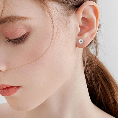 16 Pairs 4 Size Plastic Imitation Pearl Stud Earrings with Steel Iron Pins EJEW-AN0003-89-1