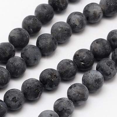 Natural Larvikite Beads Strands X-G-D692-4mm-1