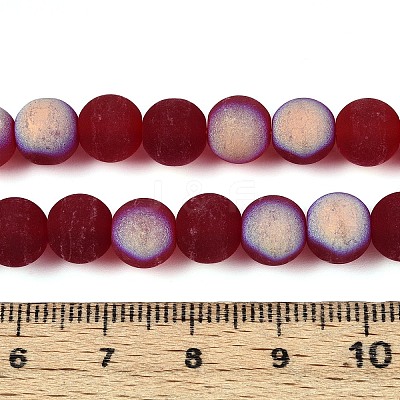 Frosted Transparent Glass Beads Strands GLAA-T032-T8mm-MBB20-1