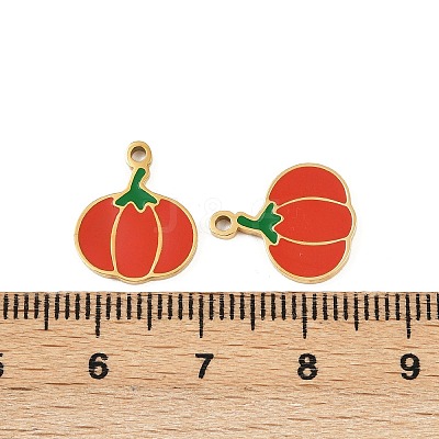 Vegetables 304 Stainless Steel Enamel Charms STAS-C137-02A-G-1