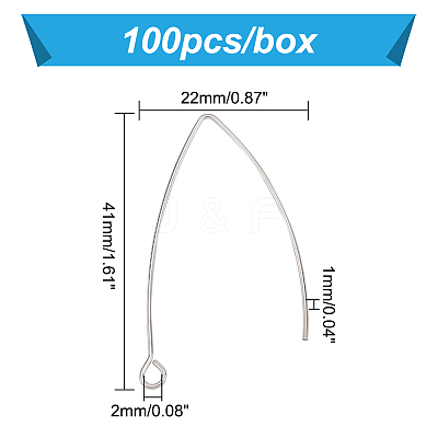 304 Stainless Steel Earring Hooks STAS-PH0018-18-1