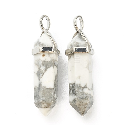 Natural Howlite Pointed Pendants G-M378-01P-A38-1