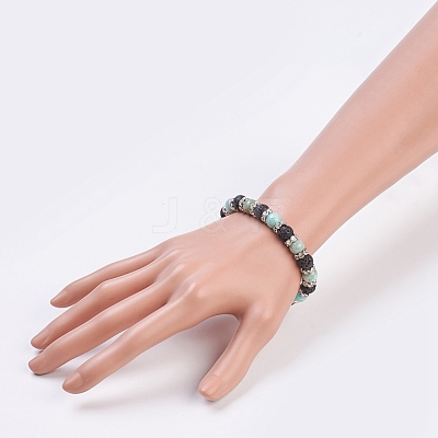 Natural Flower Amazonite Stretch Bracelets BJEW-JB03753-01-1