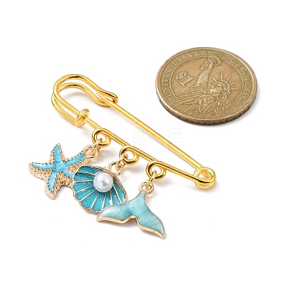Marine Theme Pendant Alloy Enamel Brooches JEWB-BR00143-1