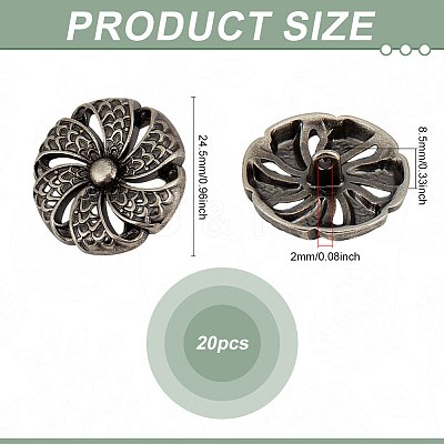 20Pcs Alloy Shank Buttons BUTT-PH0001-58AS-1