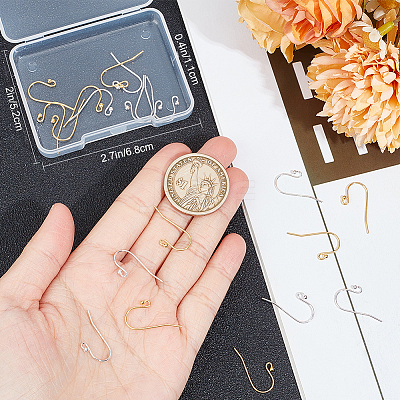 2 Colors 925 Sterling Silver Earring Hooks STER-BBC0006-24B-1