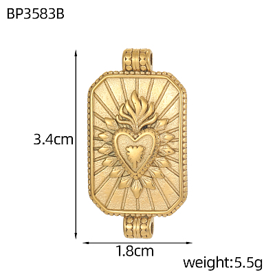 304 Stainless Steel Connector Charms STAS-OY010-46G-1