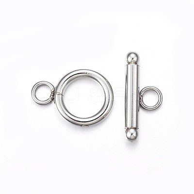 Tarnish Resistant 201 Stainless Steel Toggle Clasps STAS-F174-02P-A-1