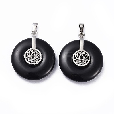 Natural Obsidian Pendants G-F640-B04-1