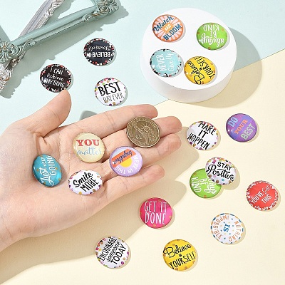 20Pcs Glass Cabochons GGLA-YW0001-28-1
