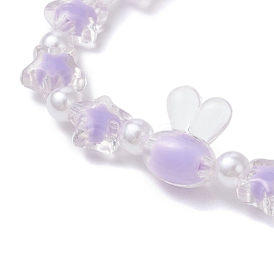 6Pcs 6 Colors Transparent Acrylic Beads Stretch for Women BJEW-JB11736-1