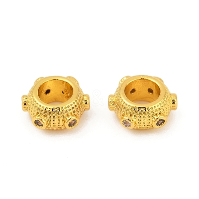 Brass Cubic Zirconia European Beads KK-Q081-11MG-1