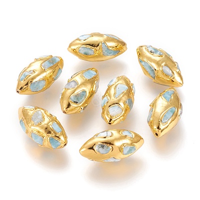Golden Plated Brass Beads G-P439-A01-1