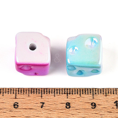 UV Plating Opaque Acrylic Beads OACR-N153-09-1