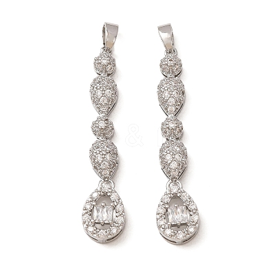Brass Micro Pave Clear Cubic Zirconia Pendants CU-CBADD64-05P-1