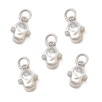 Brass Micro Pave Cubic Zirconia Charms KK-E068-VB233-1