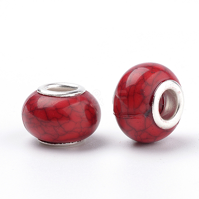 Imitation Turquoise Style Resin European Beads OPDL-Q132-08-1