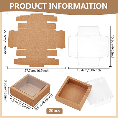 Square Paper Biscuit Boxes with Clear PVC Window LS-CON-WH0098-16A-03-1