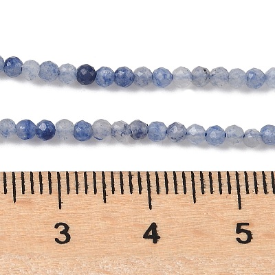 Natural Blue Aventurine Beads Strands X-G-M449-B01-2mm-1