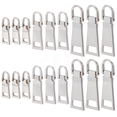 18Pcs 3 Styles Alloy Zipper Pull Tabs FIND-CY0001-83P-1