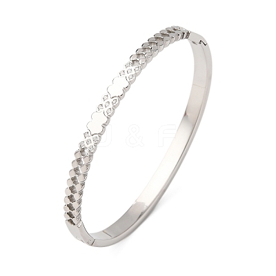 304 Stainless Steel Micro Pave Cubic Zirconia Hinged Bangles for Women BJEW-Z146-03P-1