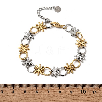 Two Tone 304 Stainless Steel Link Chain Bracelets for Women BJEW-K264-09GP-1