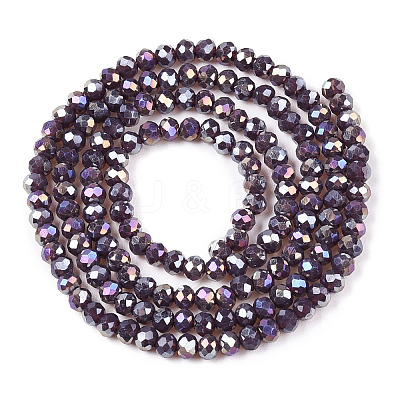 Electroplate Glass Beads Strands EGLA-A044-P2mm-B11-1