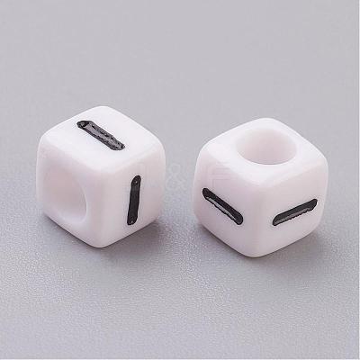 Acrylic Horizontal Hole Letter Beads PL37C9308-I-1