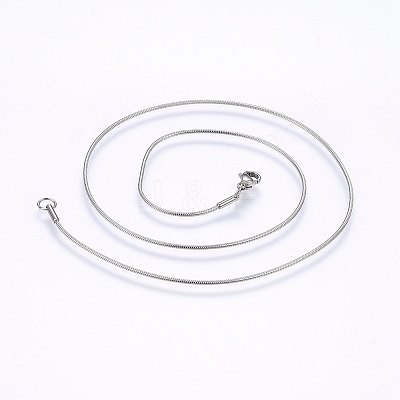Non-Tarnish 304 Stainless Steel Snake Chain Necklaces NJEW-E122-32C-1