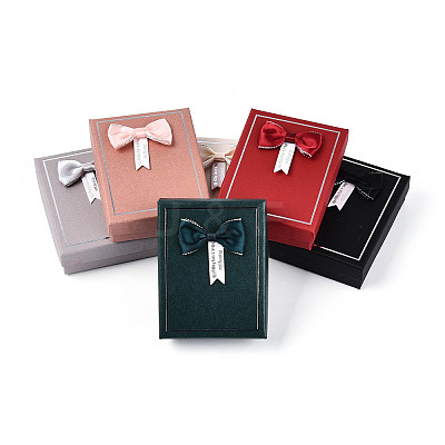 12Pcs 6 Colors Cardboard Jewelry Set Boxes CBOX-N015-02C-1