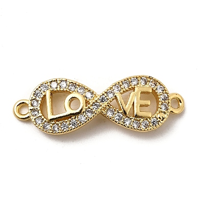 Brass Micro Pave Cubic Zirconia Connector Charms KK-I360-033G-1