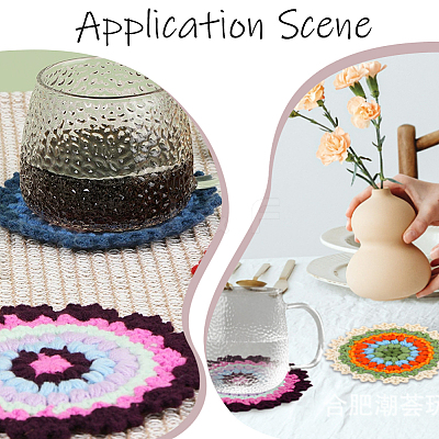 DIY Coaster Knitting Kits DIY-SC0029-67-1