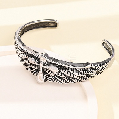 Retro 316 Surgical Stainless Steel Cuff Bangles BJEW-C142-12AS-1