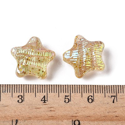 UV Plating Transparent Acrylic Beads OACR-G051-01C-1