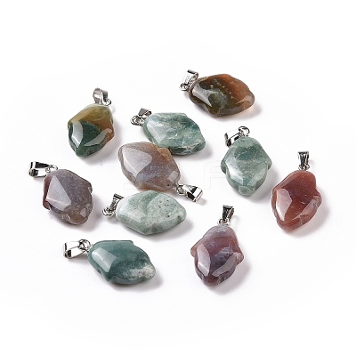 Natural Indian Agate Pendants G-B041-03P-01-1