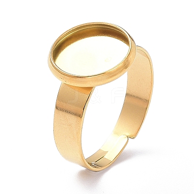 Ion Plating(IP) Adjustable 304 Stainless Steel Finger Rings Components STAS-P291-01B-G-1
