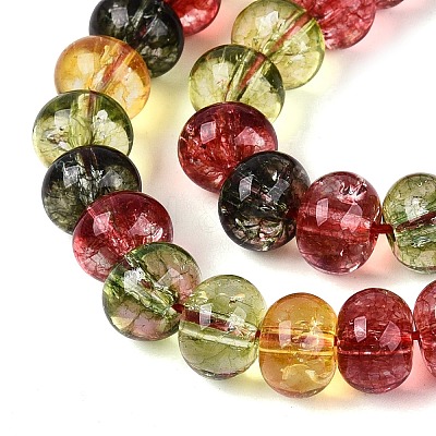 Crackle Transparent Glass Beads Strands GLAA-N074-02B-11-1