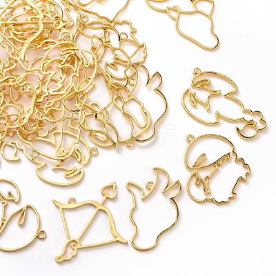 Zinc Alloy Open Back Bezel Pendants PALLOY-D580-05G-1