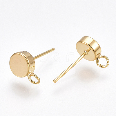 Brass Stud Earring Findings X1-KK-T038-293G-1
