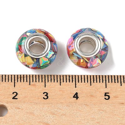Transparent Resin Rondelle European Beads RESI-S023-26-1