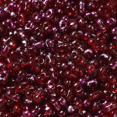 Spray Painted Glass Seed Beads SEED-F005-11A-01-1
