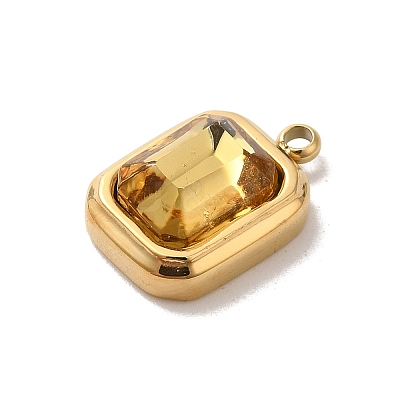 304 Stainless Steel Glass Pendants STAS-L022-062G-05-1