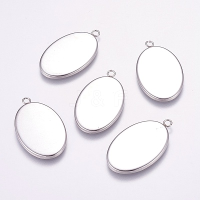 Tarnish Resistant 304 Stainless Steel Pendant Cabochon Settings STAS-E144-075P-1