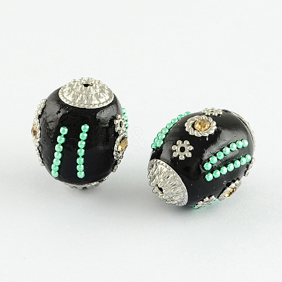 Oval Handmade Grade A Rhinestone Indonesia Beads IPDL-S010-1