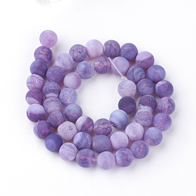 Natural Fire Crackle Agate Bead Strands G-S216-6mm-04-1