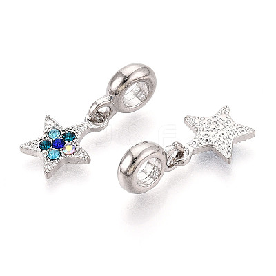 Rack Plating Alloy European Dangle Charms MPDL-N039-048-1